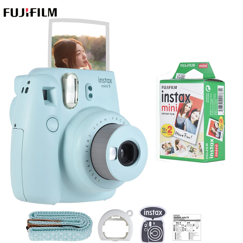 Fujifilm Instax Mini 9 мгновенная камера пленочная камера с зеркалом для селфи+ 20 или 50 листов белая пленка фотобумага