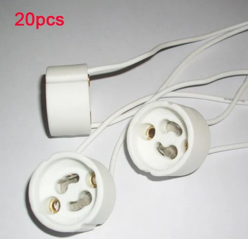 20pcs/lot GU10 lamp holder socket base adapter Wire Connector Ceramic Socket for LED Halogen Light Freeshipping Wholesale | Лампы и