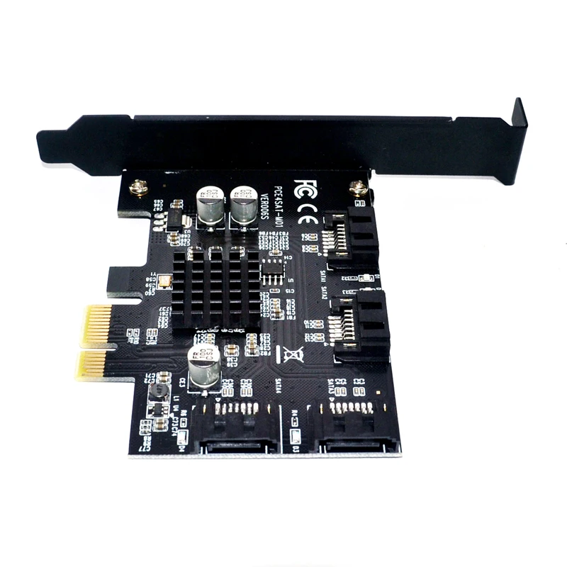 4 Ports SATA 6G PCI Express Controller Card PCI-e To III 3.0 Converter Support Low Profile Bracket SATA3 W/ 88SE9215 chip | Компьютеры и
