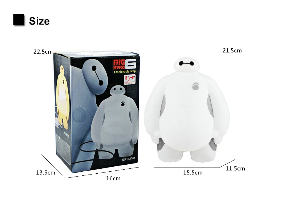 Большой Герой 6 светодиодный ночник BayMax лампы AC220V RGB/теплый белый детский подарок Спальня украшения дома Новинка освещение