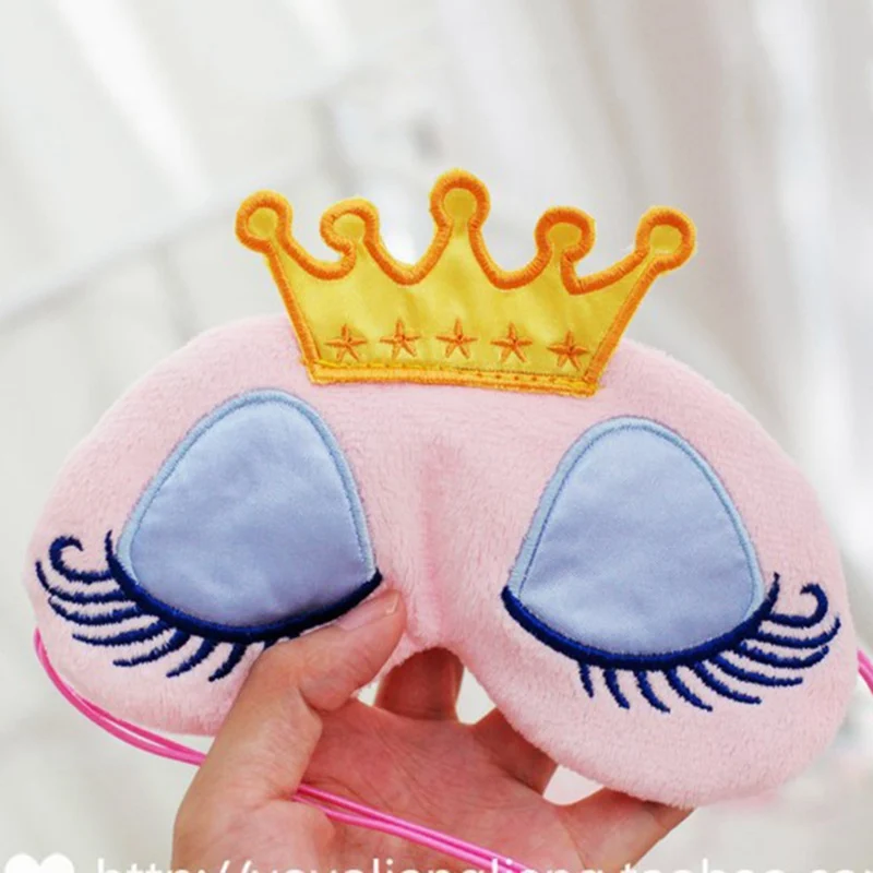 Милая Розовая/синяя маска для сна в виде короны тени век длинная дорожная