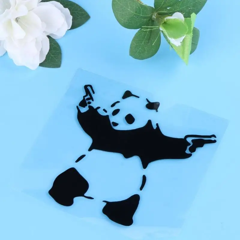 

Lovely Panda with Two Guns 3D Car Sticker Automobiles Truck Window Reflective Decal Bumper Funny Cute Animal Stickers Decoration
