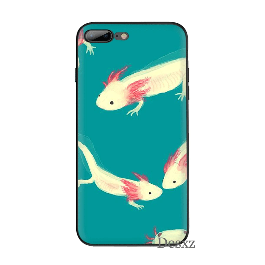 B10 Чехол для мобильного телефона iPhone 11 Pro XR X XS Max iPhone 6 6S 7 8 Plus 5 5S SE, чехол с милым животным Axolotl, черная сумка, корпус - Цвет: B10