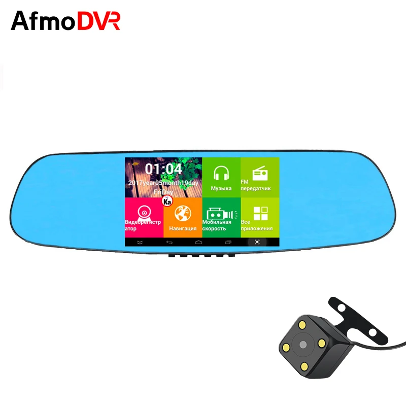 AfmoDVR 5 дюймов сенсорный экран автомобильный dvr 3 в 1 Радар детектор Dash cam Android Wifi