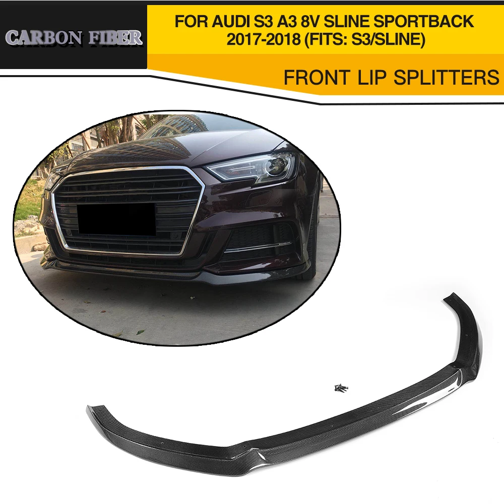Фартук для автомобиля из углеродного волокна Audi A3 S3 & Sline Hatchback 2 Door 2017 2018|front lip|lip