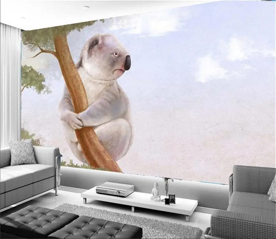 

3d wallpaper custom mural photo wallpaper living room tree and koalas 3d painting sofa TV background wallpaper for wall 3d