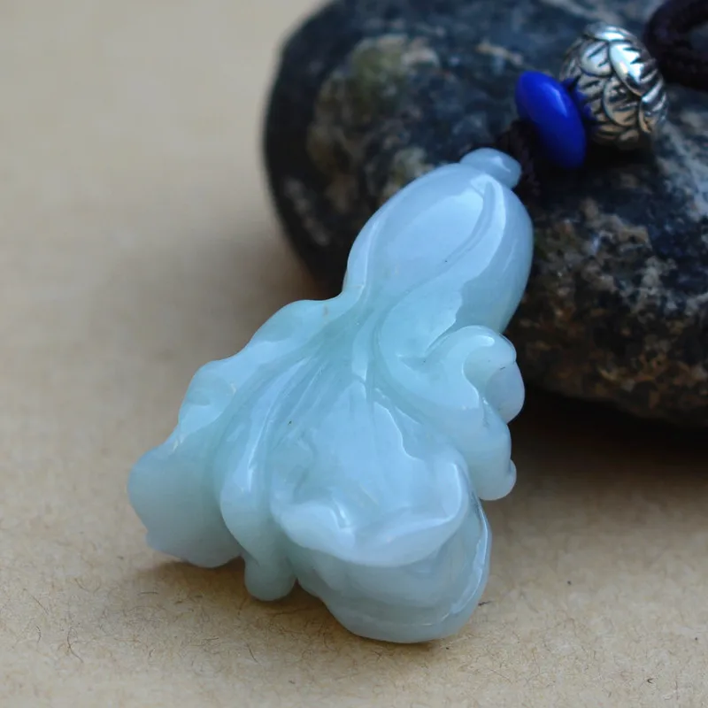 Натуральный бутик светильник зеленый Jadeite Jades кулон резные Капустные цветы