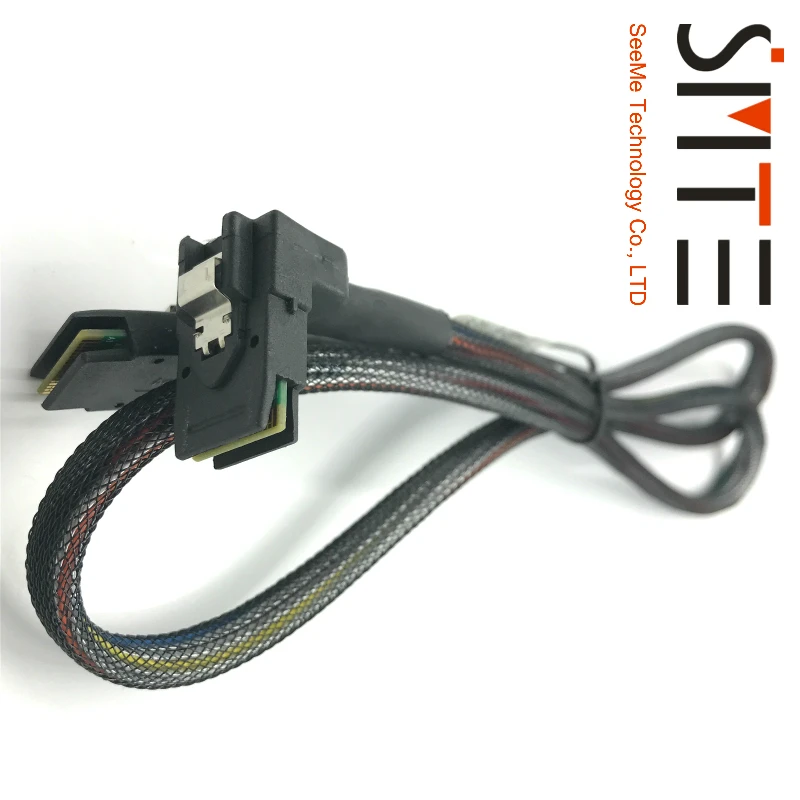 Damien Ultra Slim Flat Left Angled 90 Degree KVM MINI-SAS line 36pin SFF-8087 to 8087 Fenno Data Raid Cable 80cm LSI-48994-00 | Мобильные