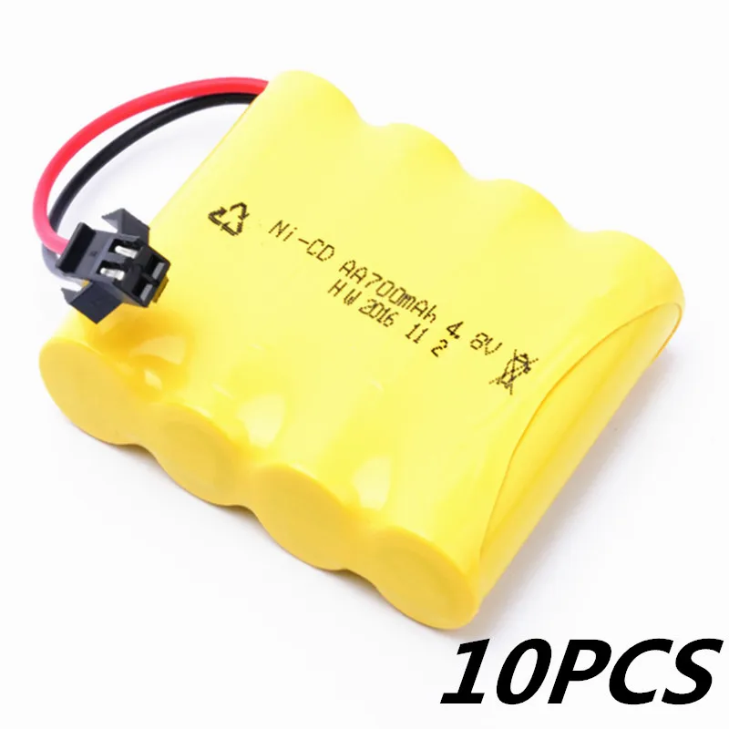 10PCS battery 4,8 v 700 mah перезаряжаемый ni-cd аккумулятор для дистанционного управления игрушки Электрический автомобиль 4,8 v nicd никель-кадмиевый аккумулятор упаковка лодка с дистанционным управлением игрушечный автомобиль - Цвет: 10PCS battery