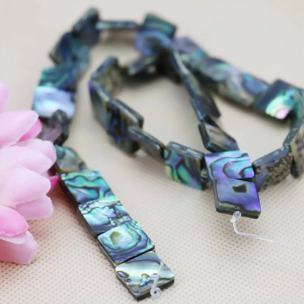 Популярные Квадратные бусины 12 мм 16 дюймов россыпью из натуральной морской кожи