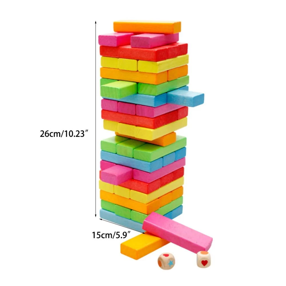Обучающие игрушки timber Tower деревянный блок укладка игра-номер матча Playset(48 шт