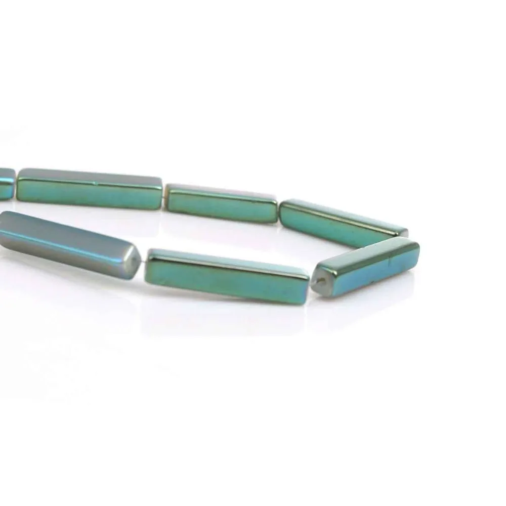 DoreenBeads Стекло AB РАДУГА Цвет Aurora Borealis бусины прямоугольник около 20 мм x 4 Отверстие: