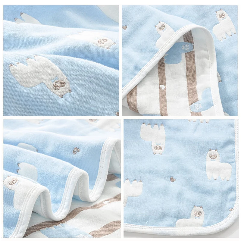 

Soft Baby Blanket 110 CM Muslin Cotton 6 Layers Thick Newborn Swaddling Autumn Baby Swaddle Bedding Flamingo Receiving Blanket