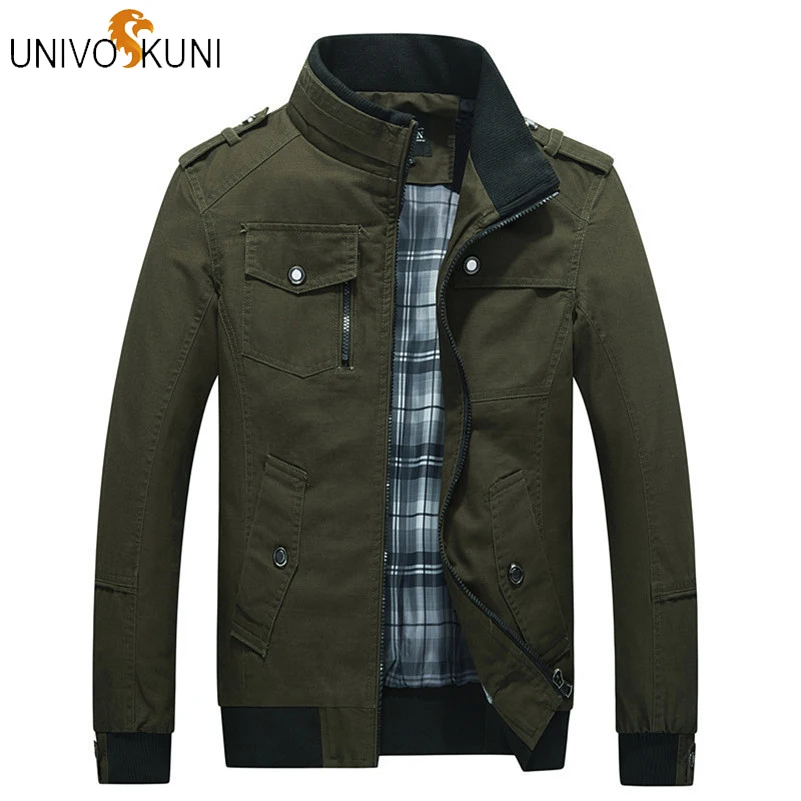 UNIVOS KUNI 2018 весна и осень новые Брендовые мужские военные куртки куртка со стоячим