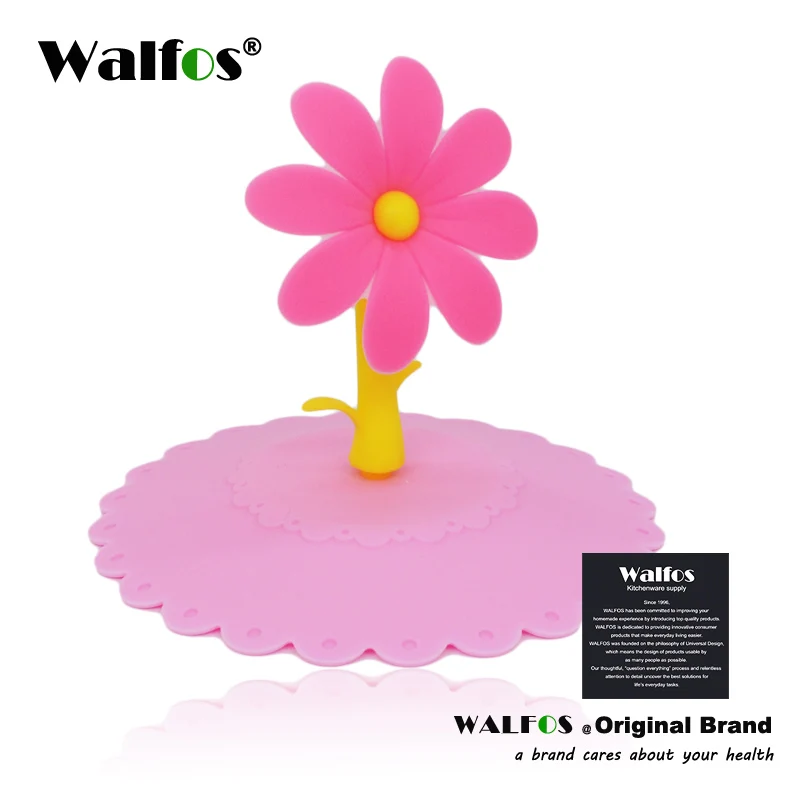pink WALFOS Подсолнух Кружка Крышка многоразовые силиконовые чашки крышка чашки уплотнение крышки силиконовые чашки крышка - Цвет: pink