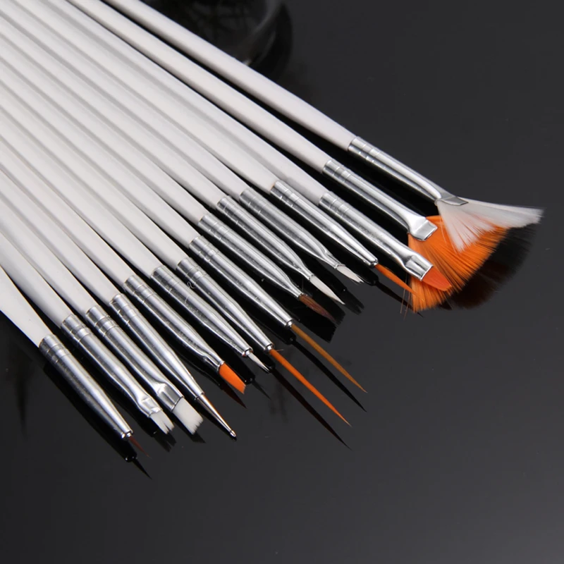 15 шт. Профессиональный набор кистей для дизайна ногтей Поддельные кисти покраски