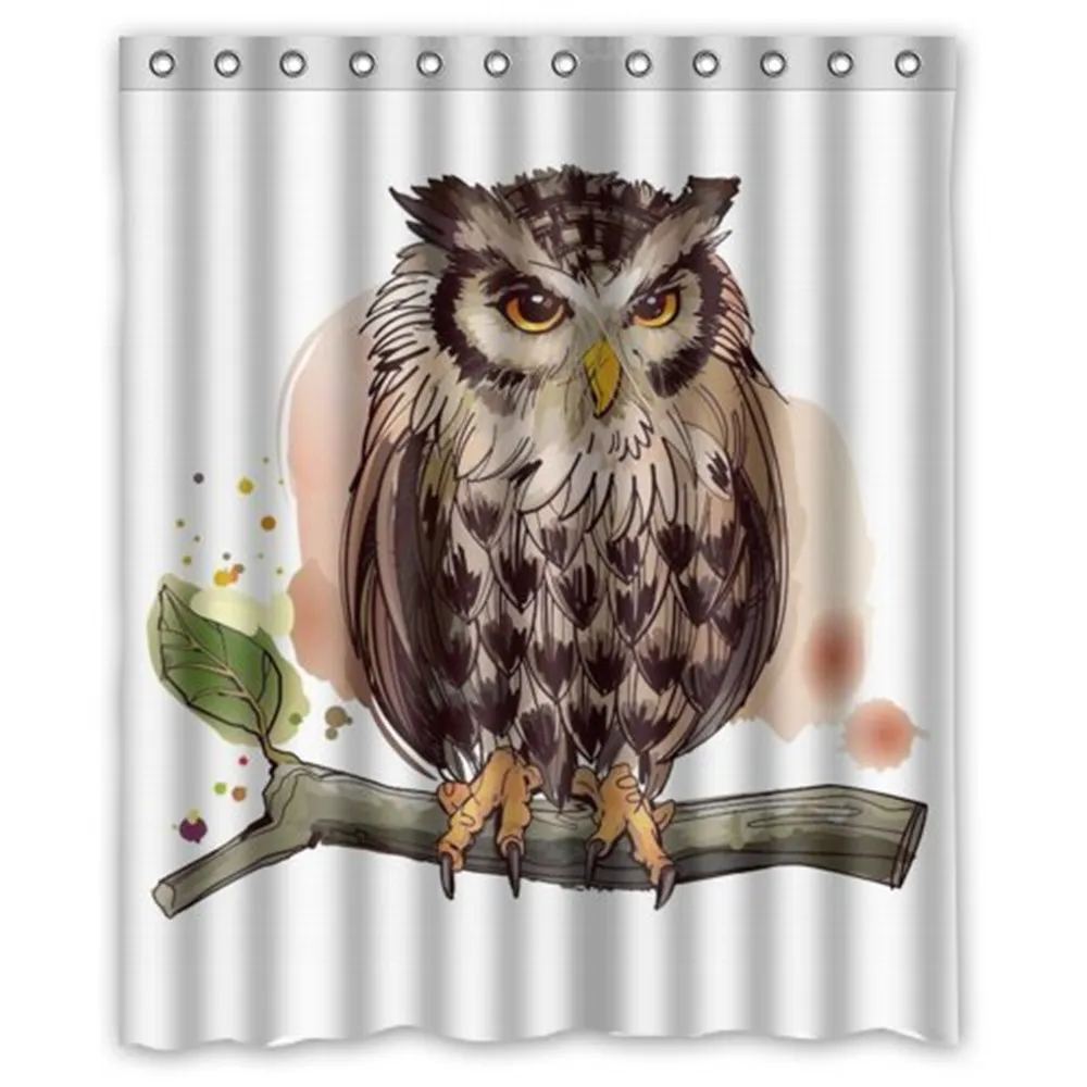 Сова Дизайн устойчивостью Водонепроницаемый Ванная комната ткань Душ