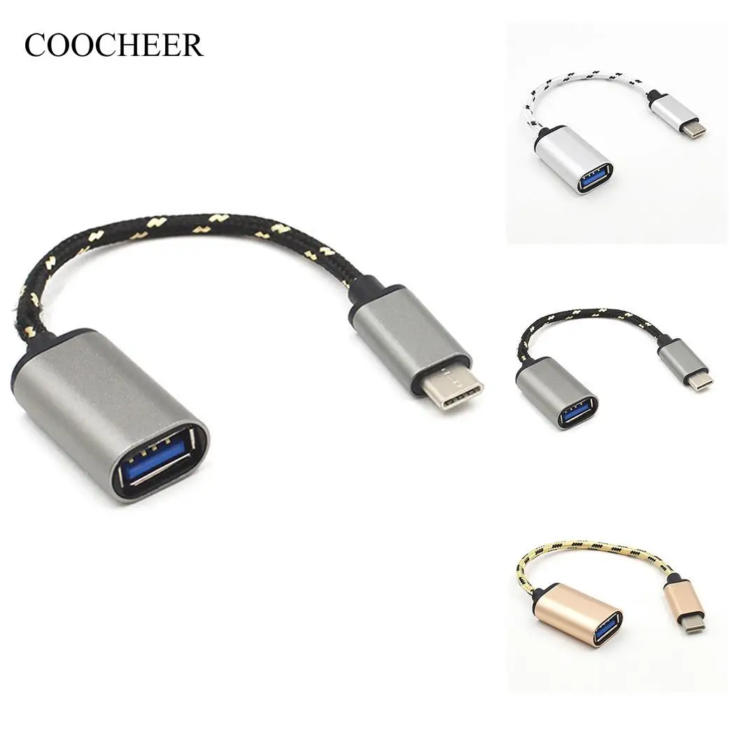 Кабель-переходник для передачи данных Женский конвертер C нейлон типа 3 1 USB OTG Weave |