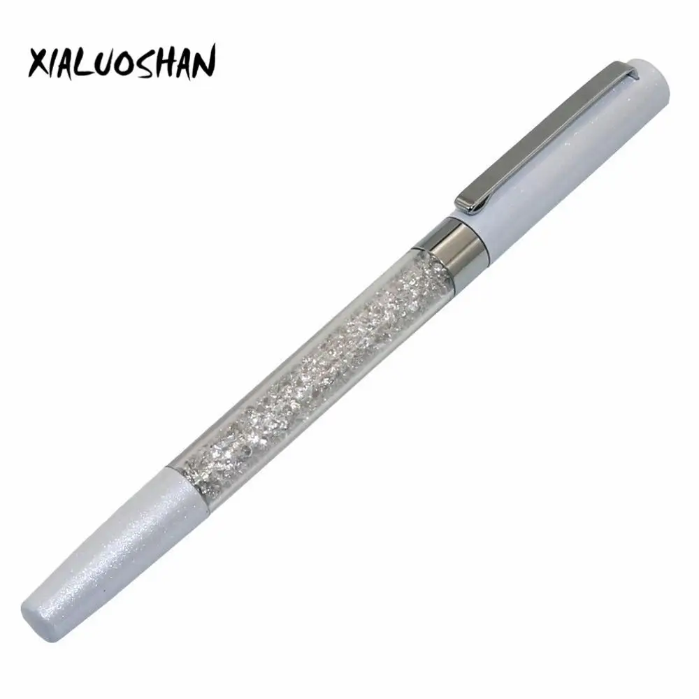 silver white Креативный металлический Хрустальный Алмазный Набор шариковых ручек канцтовары шариковая ручка для подписи 0,5 мм черные чернила офисные школьные принадлежности - Цвет: silver white