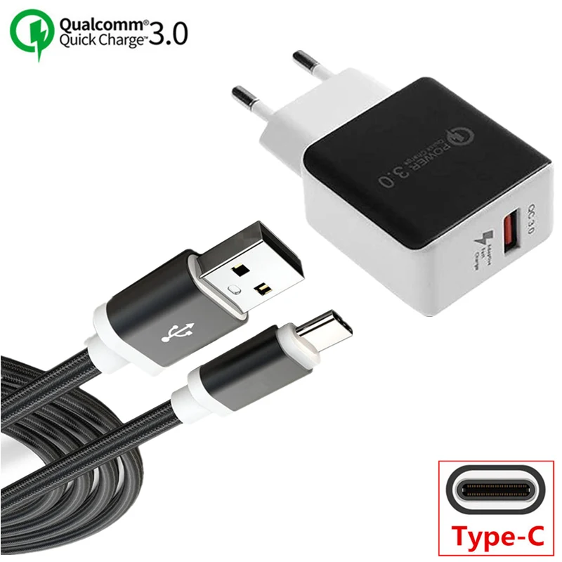 Кабель быстрой зарядки QC3.0 3 0 для Samsung A50 A30 S10 S8 S9 Type c Huawei Mate 20 P30 P20 Xiaomi Mi 9 8 Redmi Note 7 pro |