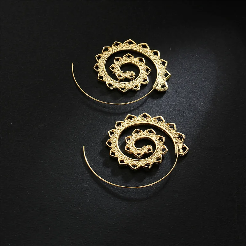 Винтажные золотистые серьги кольца для женщин модные геометрические с крючком в