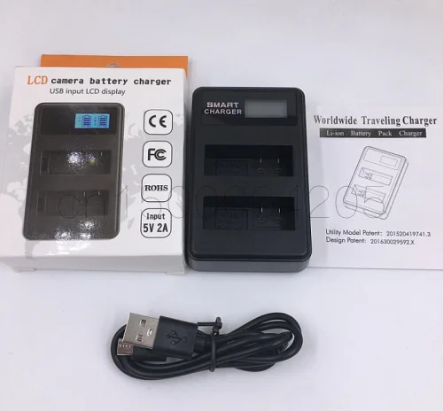 Зарядное устройство с ЖК дисплеем и двумя аккумуляторами USB для Sony NP FZ100 A9 A7RIII A7III