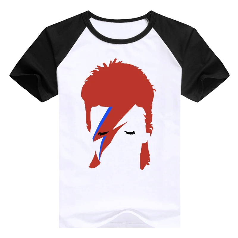 Модные рубашки с персонажами Модель 2016 года Мужская футболка принтом рок Боуи