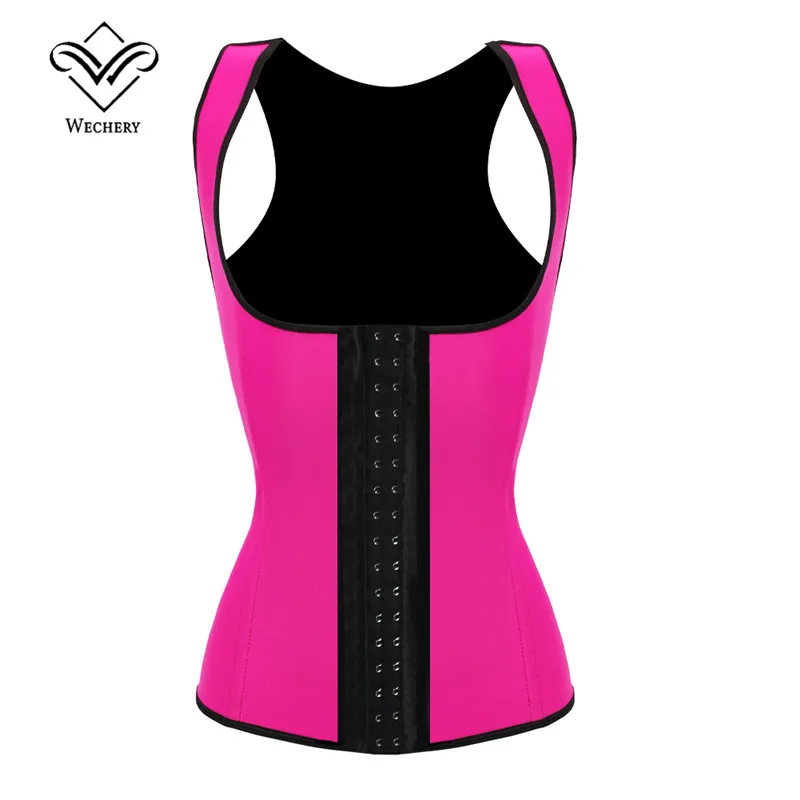 Rose Red Wechery латекс лифом корсет Overbust Корсеты и бюстье Сталь костей латекса affinant ла Taille Бюстье корсет большого размера S-6XL - Цвет: Rose Red
