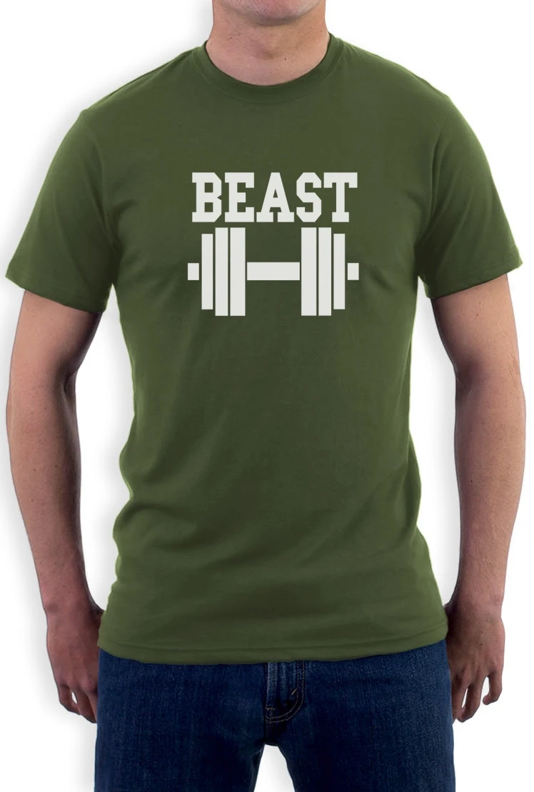 Футболка для тренировок с надписью Beast Гантели | Мужская одежда