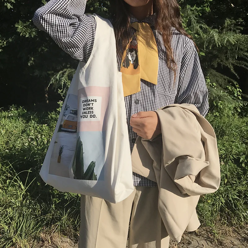 Youda ежедневная Милая женская Холщовая Сумка через плечо серия растений