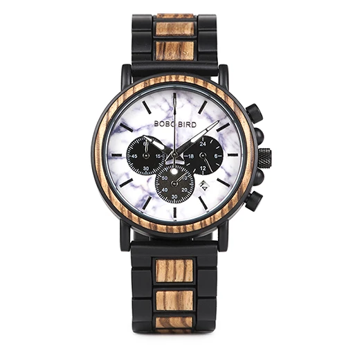 BOBO BIRD Relogio Masculino мужские часы Военная Хронография наручные часы в ретро-стиле Relojes Hombre - Цвет: P09-4