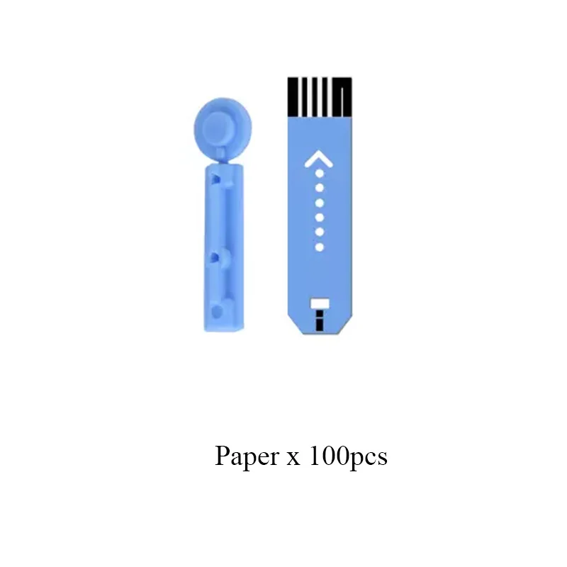 100pcs paper Xiaomi Mijia IHealth измеритель уровня глюкозы в крови с тестовыми полосками Lancets компактный портативный 5 передач ЖК-дисплей Цифровая подсветка память для хранения - Цвет: 100pcs paper