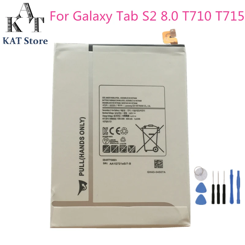 EB-BT710ABA EB-BT710ABE, 4000 мА/ч, аккумулятор для планшета samsung Galaxy Tab S2 8,0 SM-T710, T713 T715, замена батареи, качество AAA