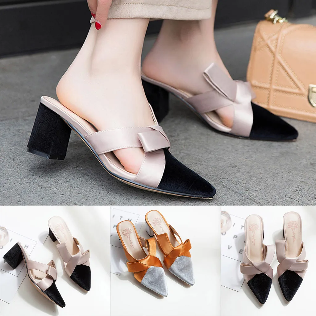 Новые женские туфли на плоской подошве с острым носком в ретро-стиле бантом