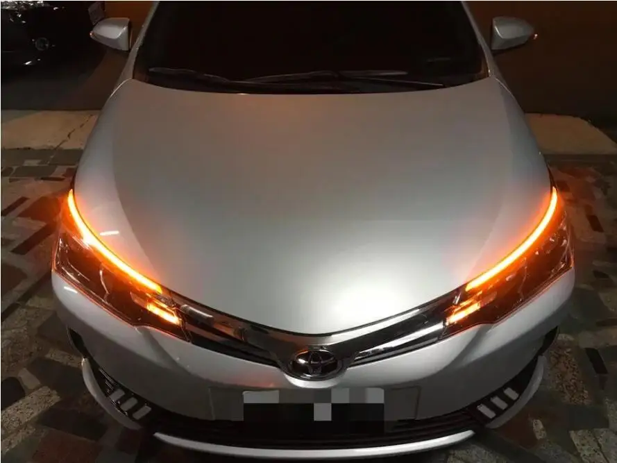 1 комплект, автомобильный бампер, лампа для Toyota Corolla, противотуманный Дневной светильник светодиодный~, автомобильные аксессуары для altis, головной светильник, противотуманная фара