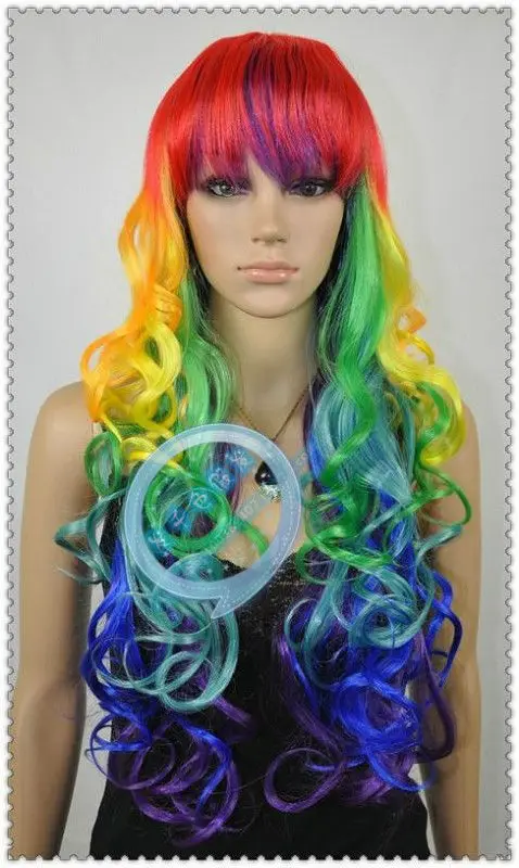Wholesale price Hot Sell TSC ^^^^ New Cosplay Wigs Colored Wig Long Curly Hair Fashion Female+ Free hairnet |