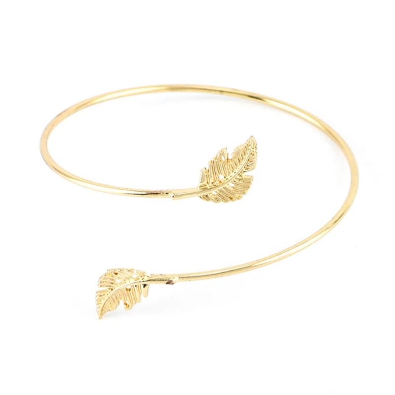 4 шт./компл. женский индивидуальный браслет со стрелками в виде листьев круглым