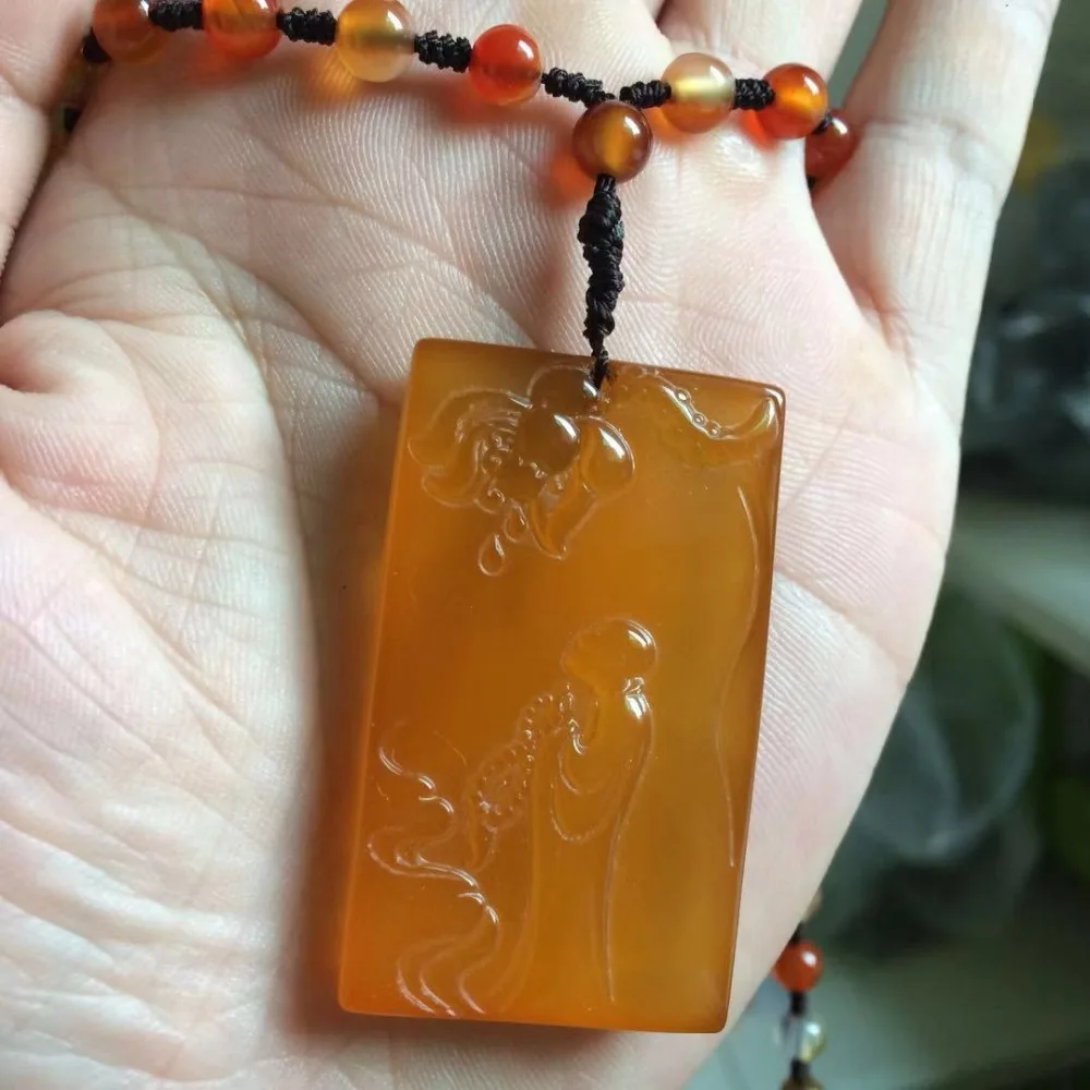 natural yellow agate stone beads neckalce pendant gem necklace for man woman gift wholesale ! | Украшения и аксессуары