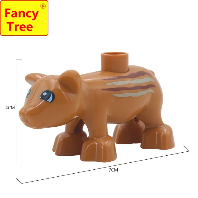 wild boar Совместимые с Duplo Основные строительные блоки с крупными частицами аксессуары животные зоопарк утка овца кошка корова свинья лошадь игрушки подарочные кубики - Цвет: wild boar