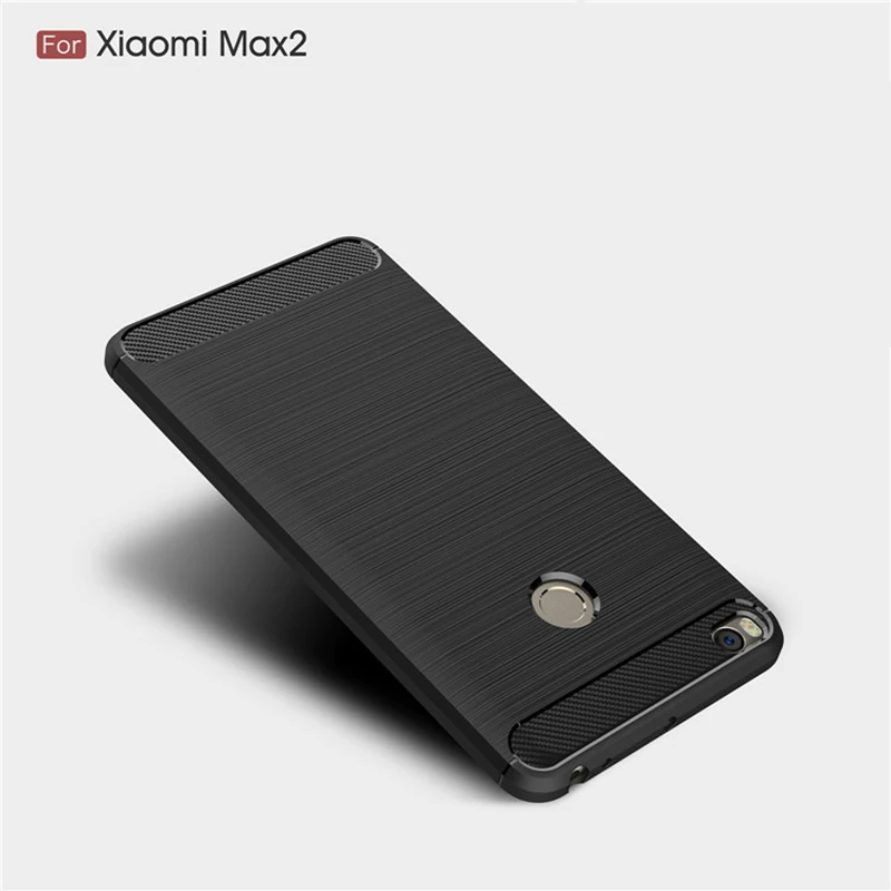 Роскошный чехол для Xiaomi Mi Max 2 Мягкая силиконовая углеродного волокна Броня