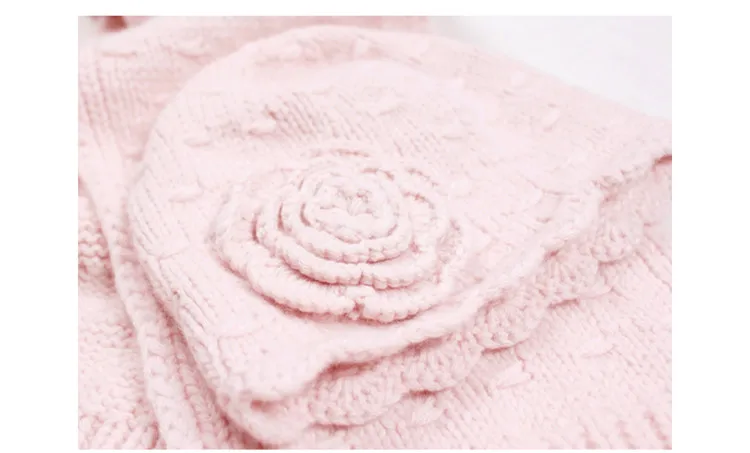 100% hand made goat cashmere knit children cap scarf set kids winter floral twisted 2pcs 18x150cm retail wholesale customize |