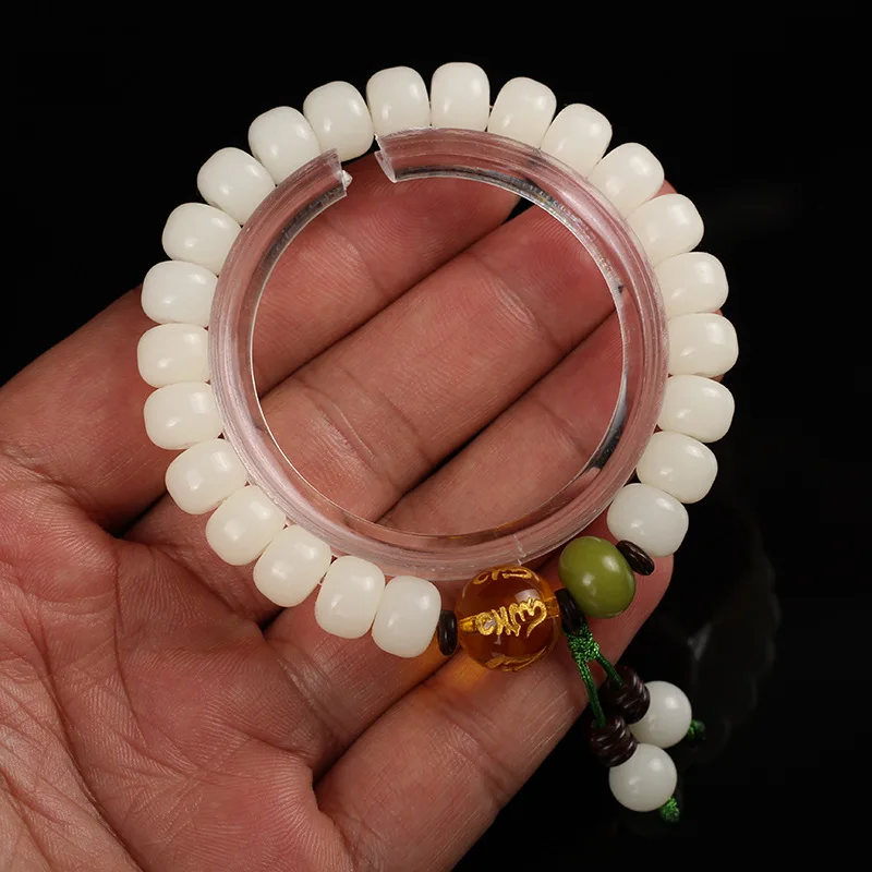 Белые браслеты из плодовых косточек Bodhi ожерелье с подвеской в виде гайки Tagua