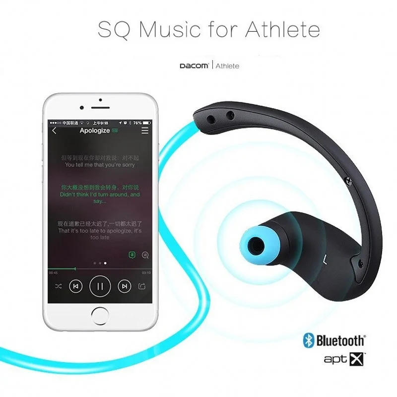 Bluetooth наушники Dacom Athlete Беспроводные спортивные стерео Музыкальная гарнитура с