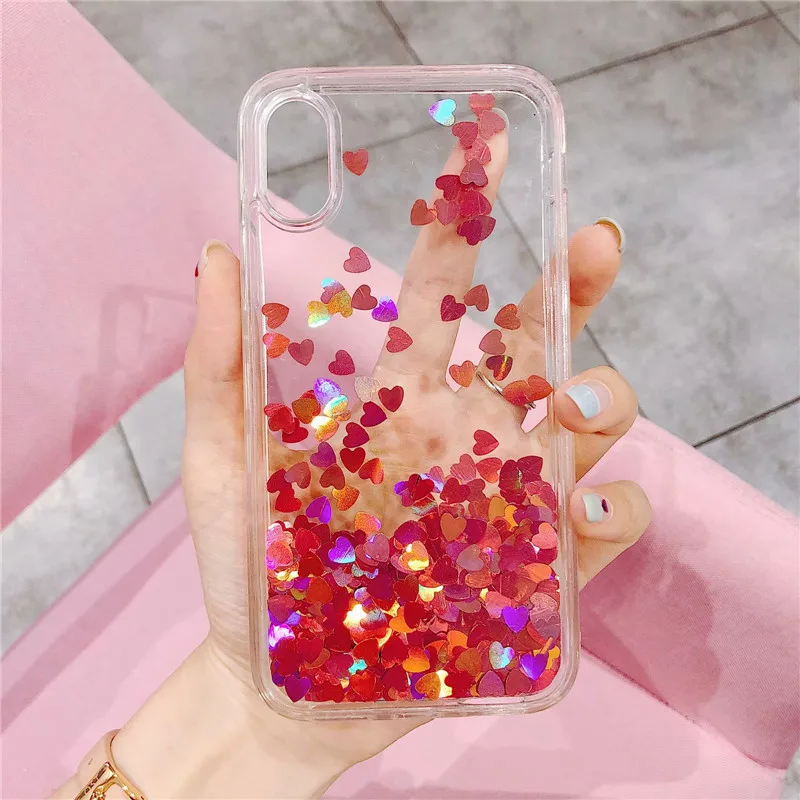 Красивые прозрачный блеск зыбучие пески чехол для телефона iPhone 6 6s плюс задняя