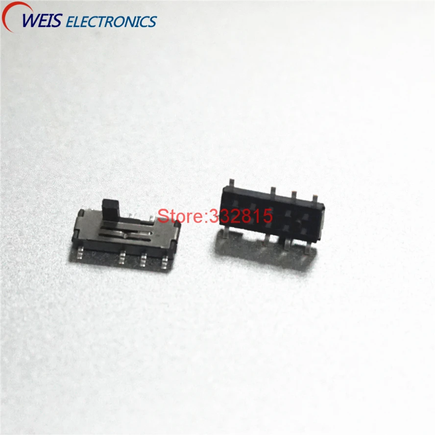 

200PCS MSS23C02 MSS-23C02 SMD 8PIN 2P3T DPTT toggle switch side slide switches handle ROHS Free shipping D.