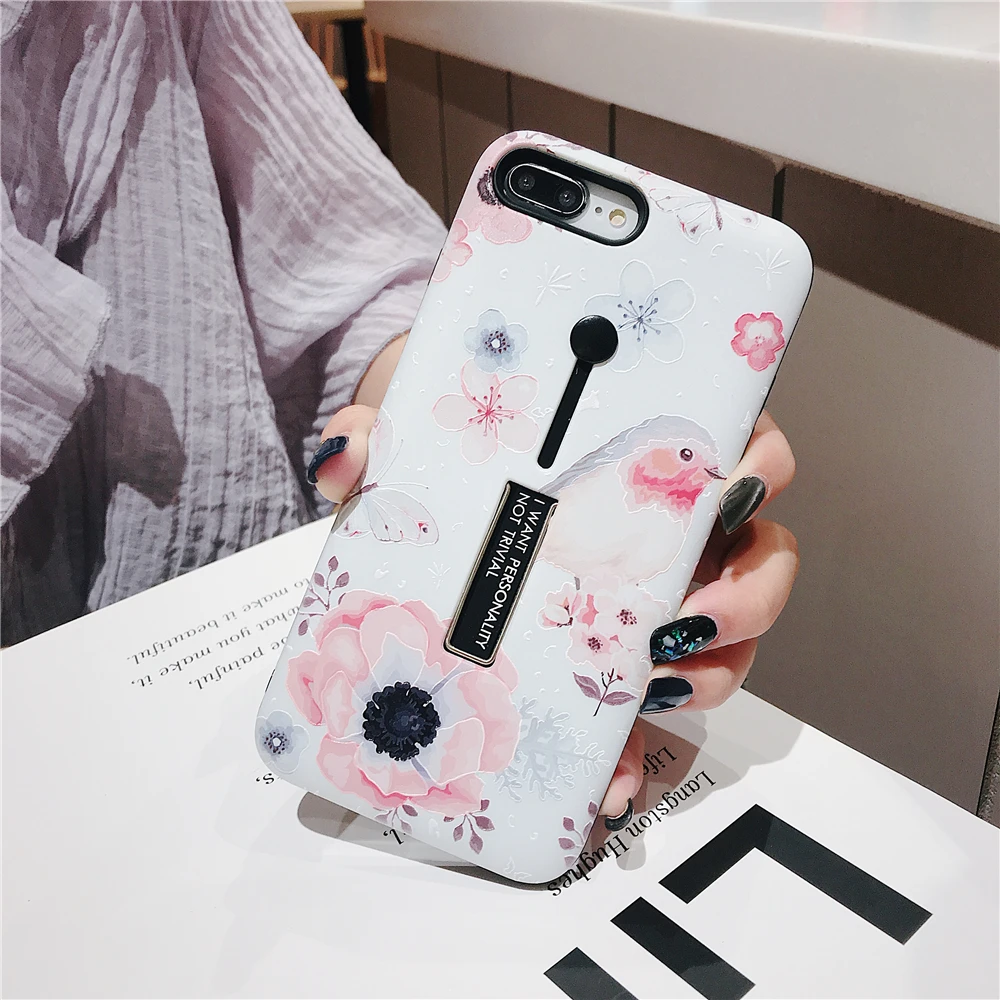 Чехол для телефона в стиле ретро с милым цветком и птицей Iphone XS MAX роскошный