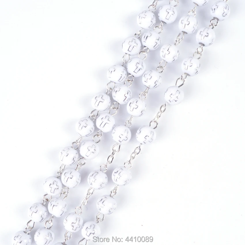 Модный Круглый белый акриловый бисер|Цепочки| |