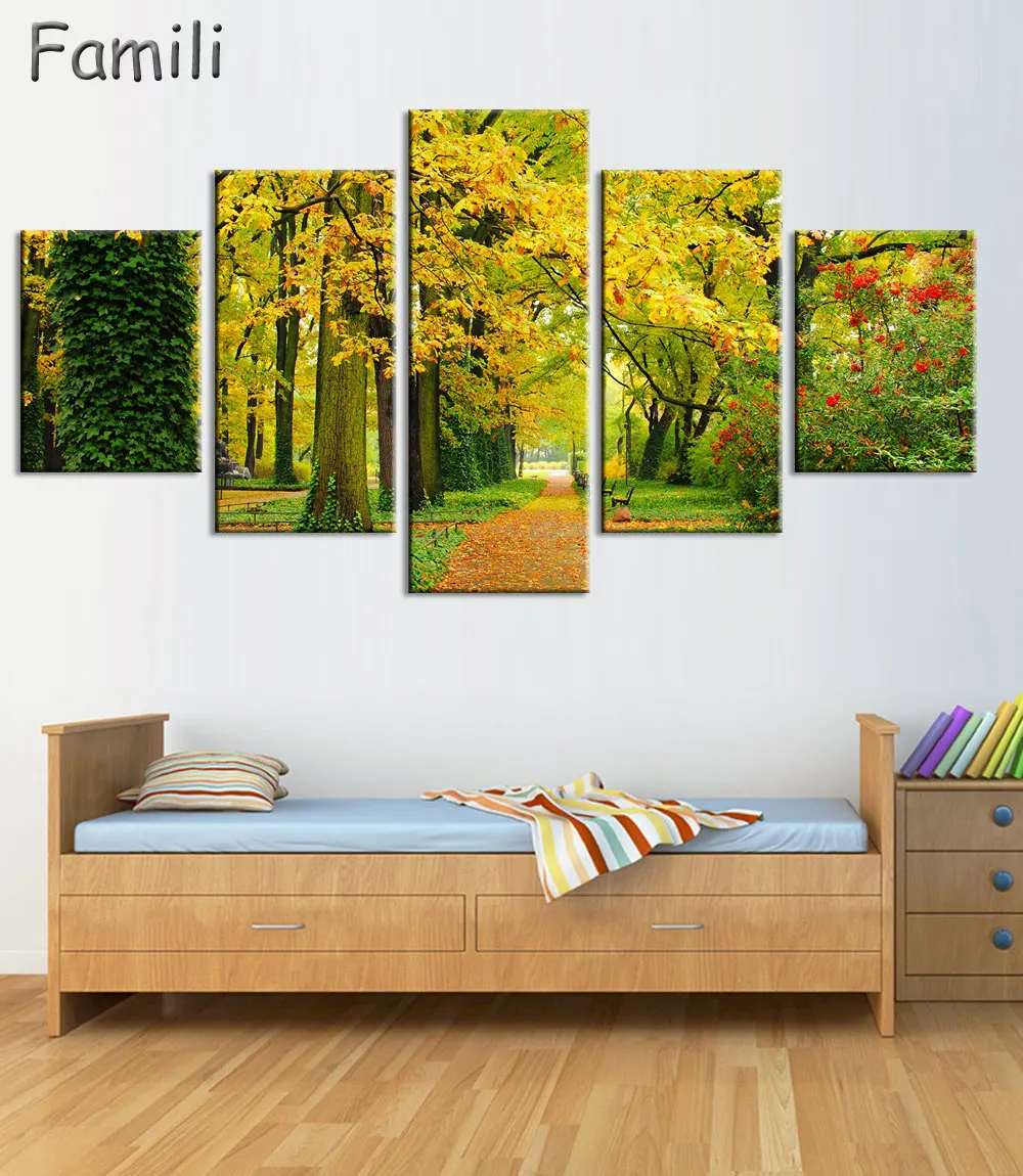 Картина на холсте с осенним водопадом 5 шт.|picture for living room|canvas paintinghd prints |