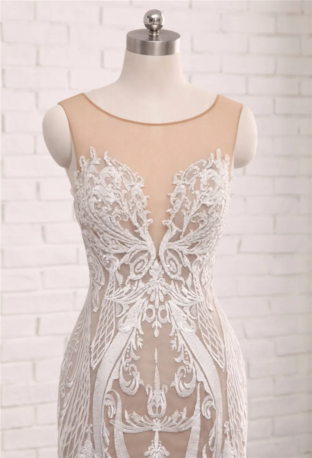 2017 Свадебные платья с прозрачными кружевами Robe de Mariee платье Русалочки глубоким