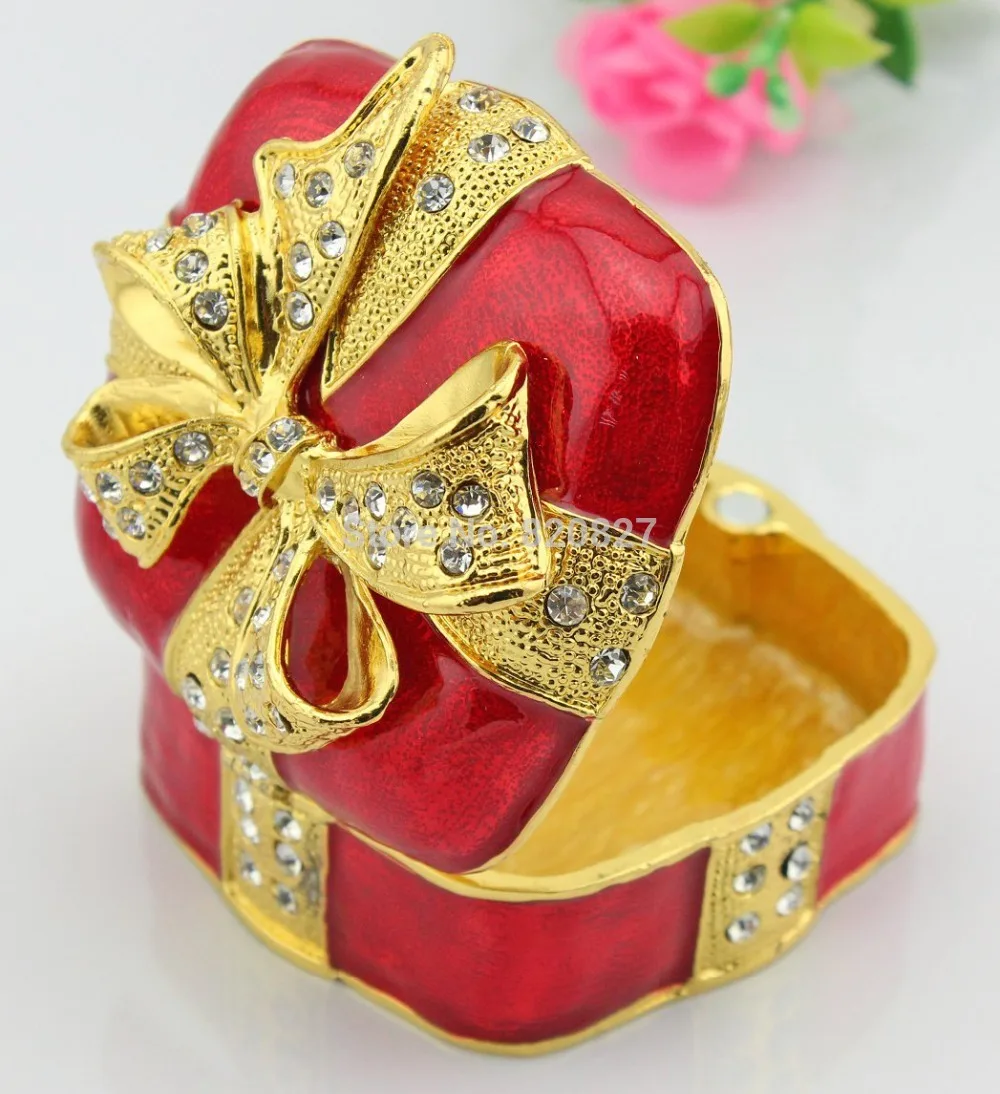 Dark Red Pewter Wedding Box, Top Selling Coral Wedding Gift Box